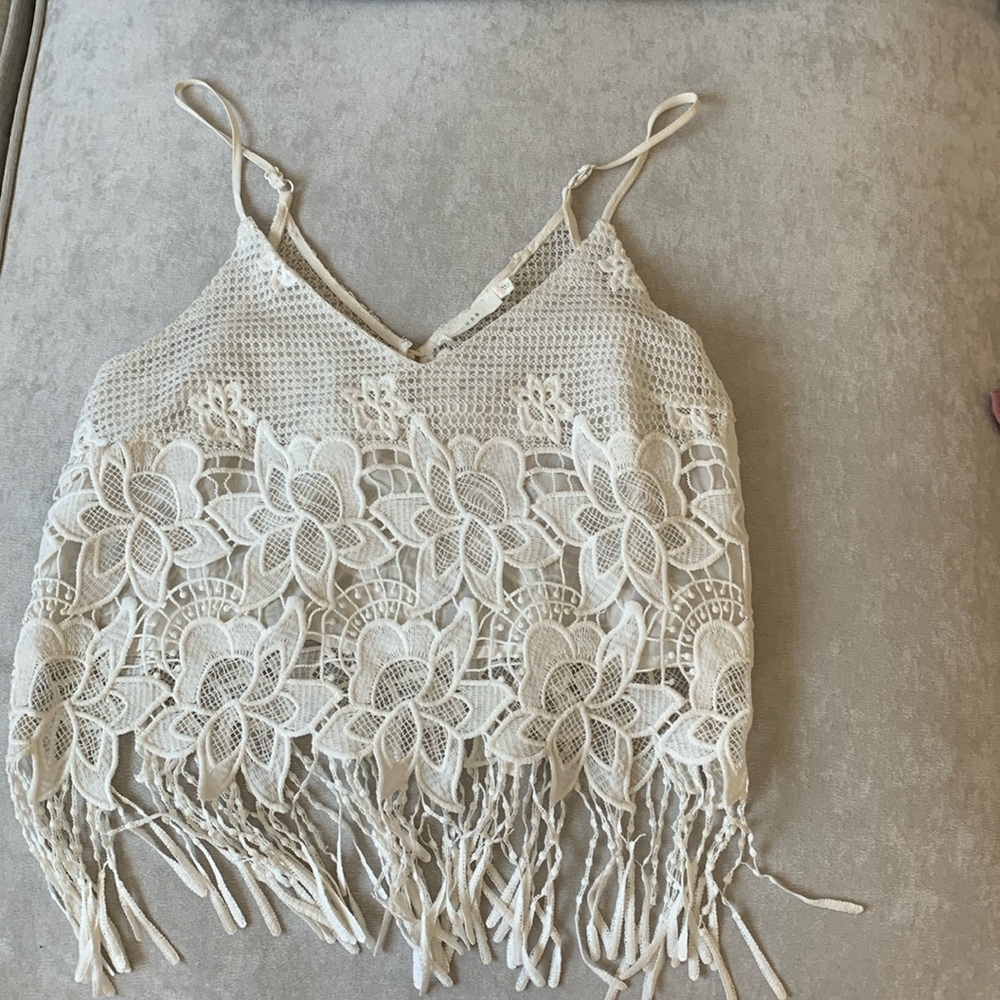 LUSH - floral lace top, size s